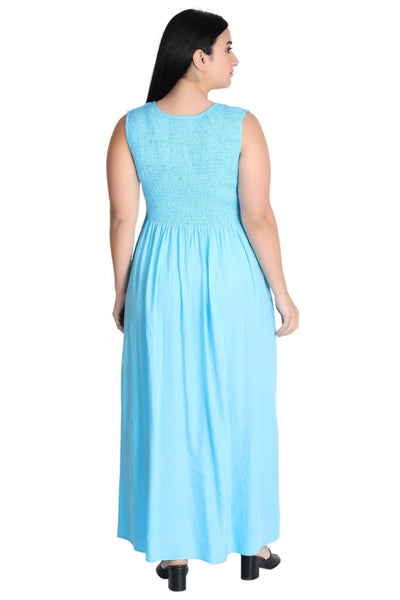 Solid Color Smock Dress 522210 - Advance Apparels Inc