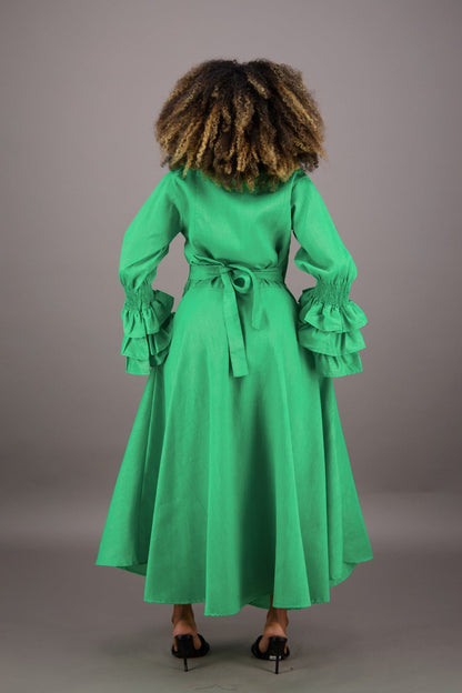 Solid Color Wrap Dress - Advance Apparels Inc