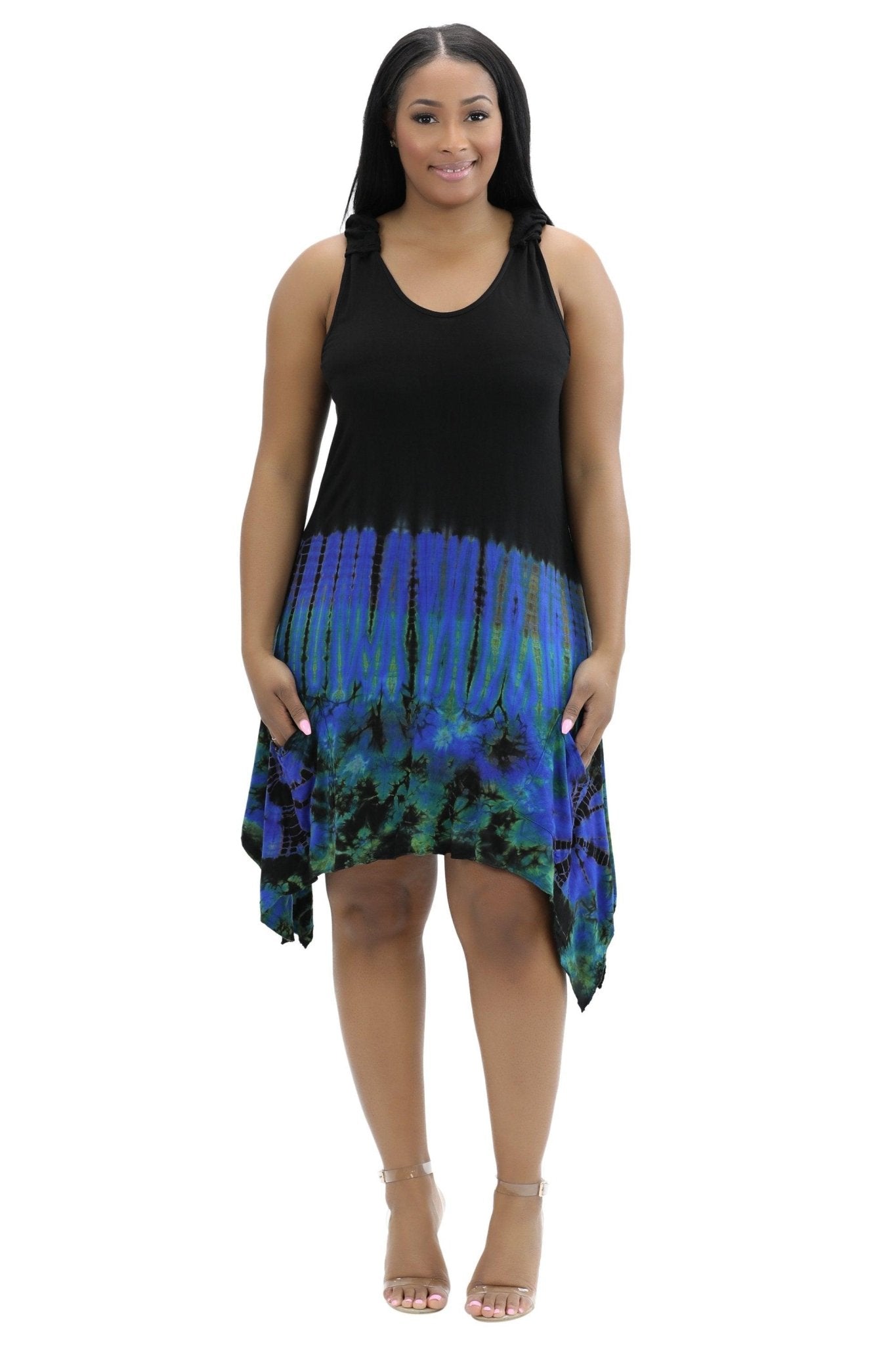 Spandex Tie Dye Dress w/ Pockets SP19 - Advance Apparels Inc