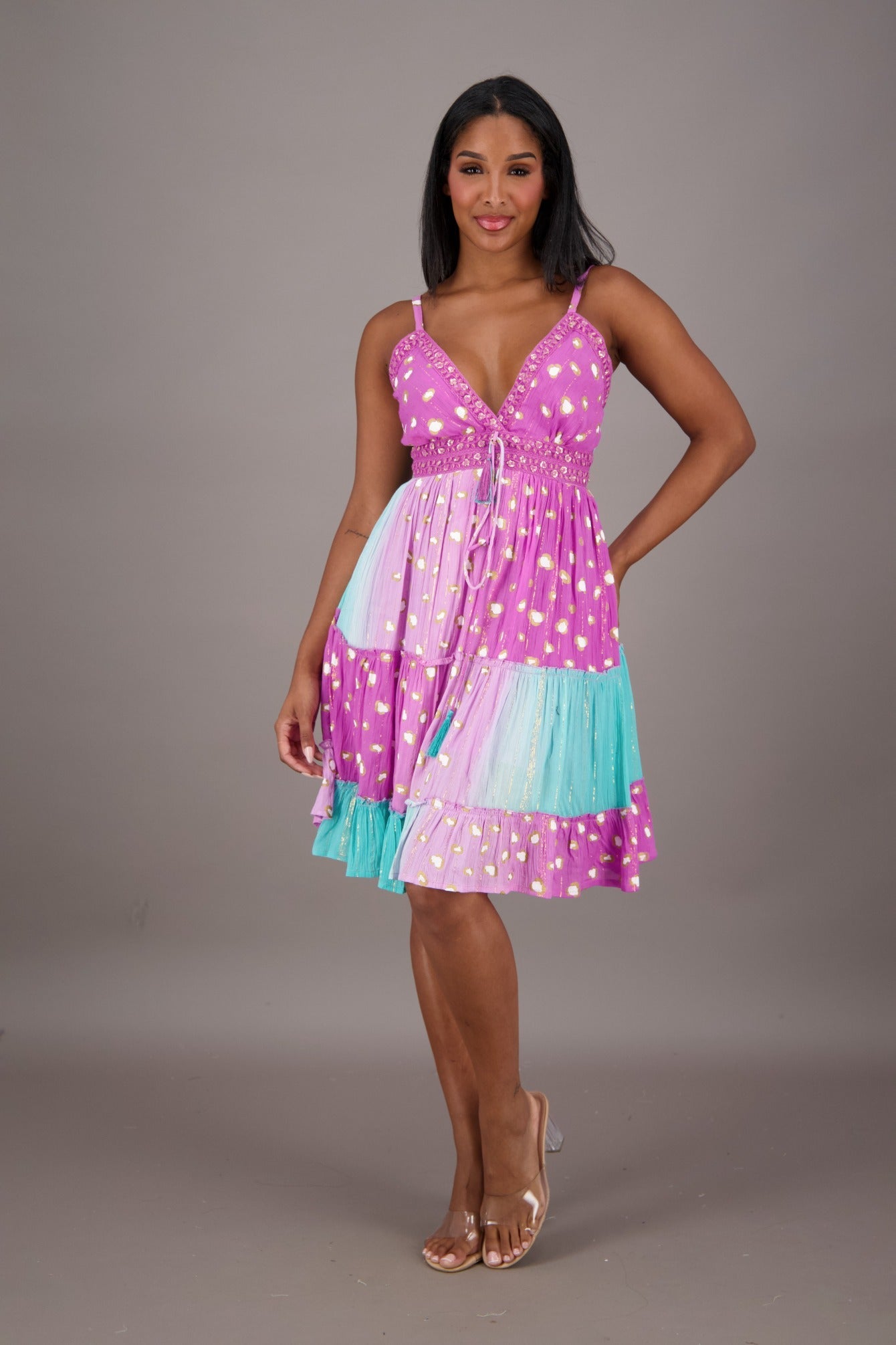 Sunset Sorbet Open Back Dress 24957 - Advance Apparels Inc