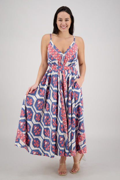 The Zaria Maxi Dress - Floral Frame AB - 16106 - Advance Apparels Inc