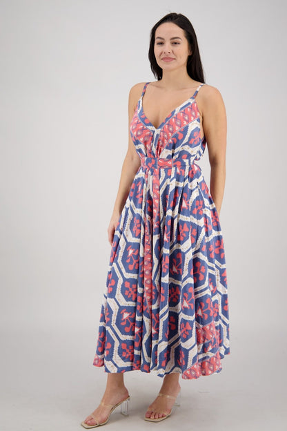 The Zaria Maxi Dress - Floral Frame AB - 16106 - Advance Apparels Inc