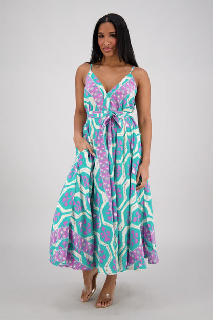 The Zaria Maxi Dress - Floral Frame AB - 16106 - Advance Apparels Inc