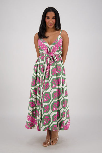 The Zaria Maxi Dress - Floral Frame AB - 16106 - Advance Apparels Inc
