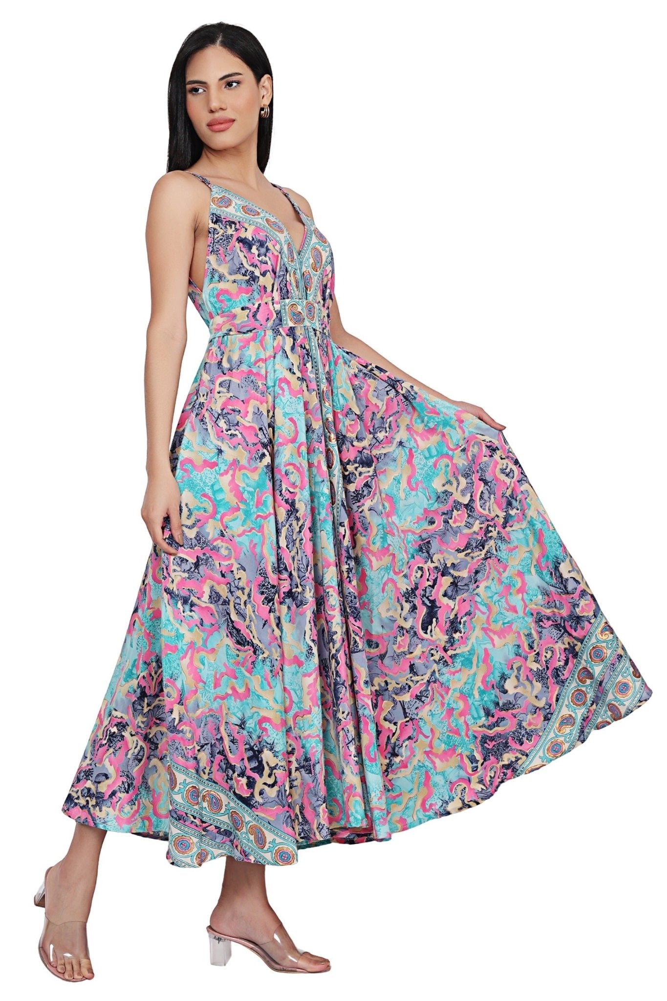 The Zaria Maxi Dress – Painted Mirage AB - 16082 - Advance Apparels Inc