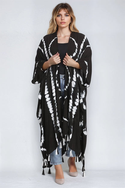 Tie Dye Beach Cover Up Kimono 22034 - Advance Apparels Inc