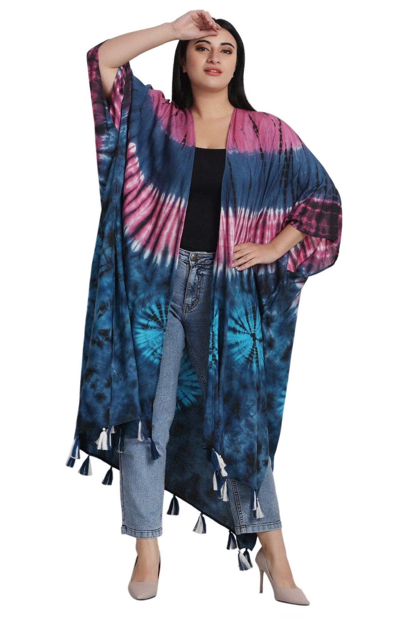 Tie Dye Beach Cover-Up Kimono 22036 - Advance Apparels Inc