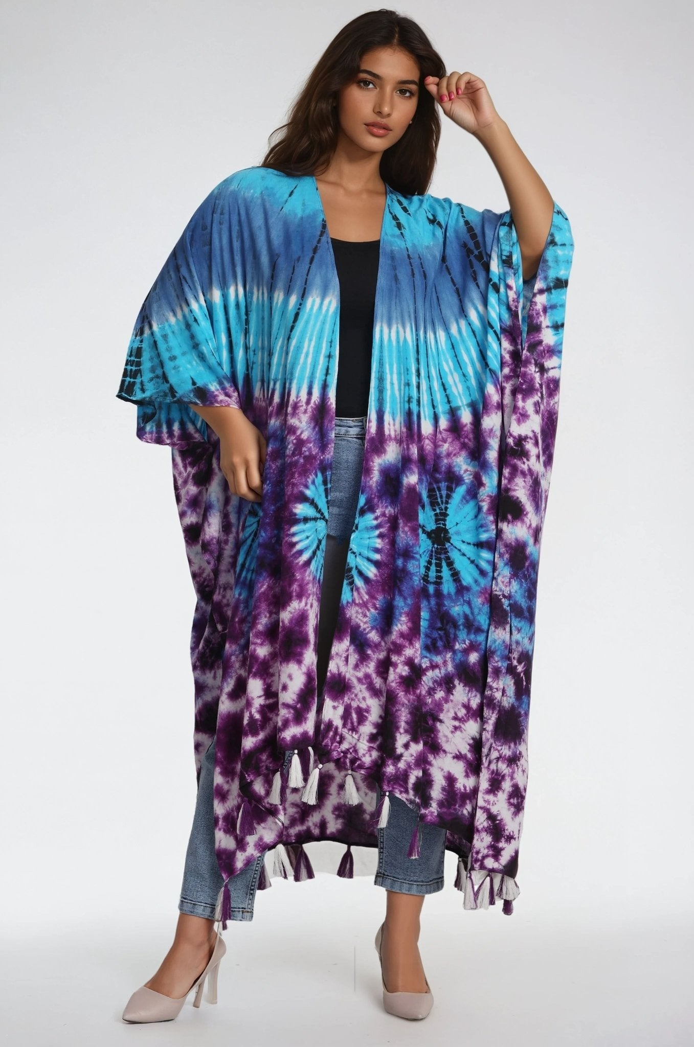 Tie Dye Beach Cover - Up Kimono 22036 - Advance Apparels Inc