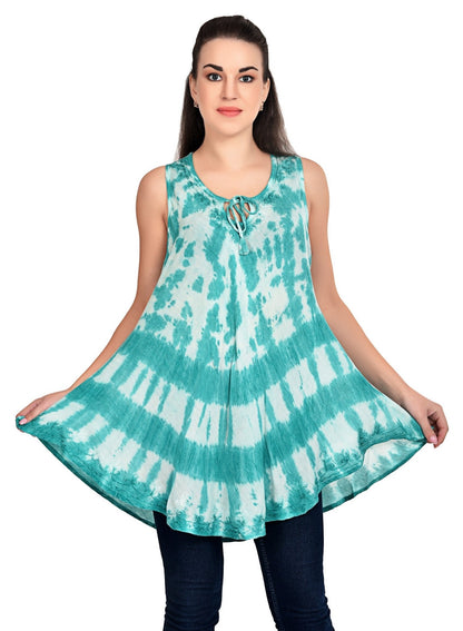 Tie Dye Lace-Up Tank Top 19237 - Advance Apparels Inc