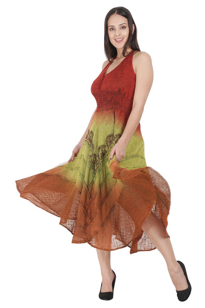 Tri Color Ombre Maxi Dress 602 - Advance Apparels Inc