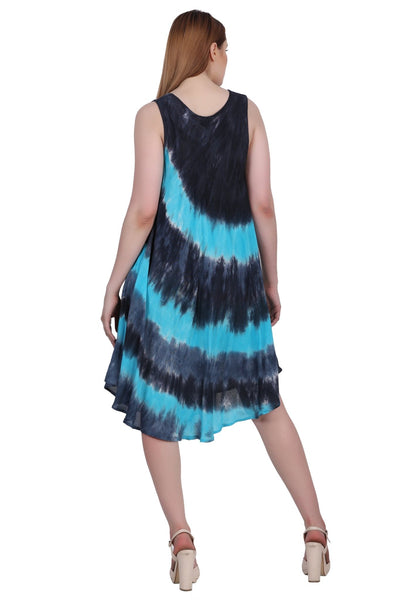 Tri-Color Tie Dye Dress 422213RR - Advance Apparels Inc