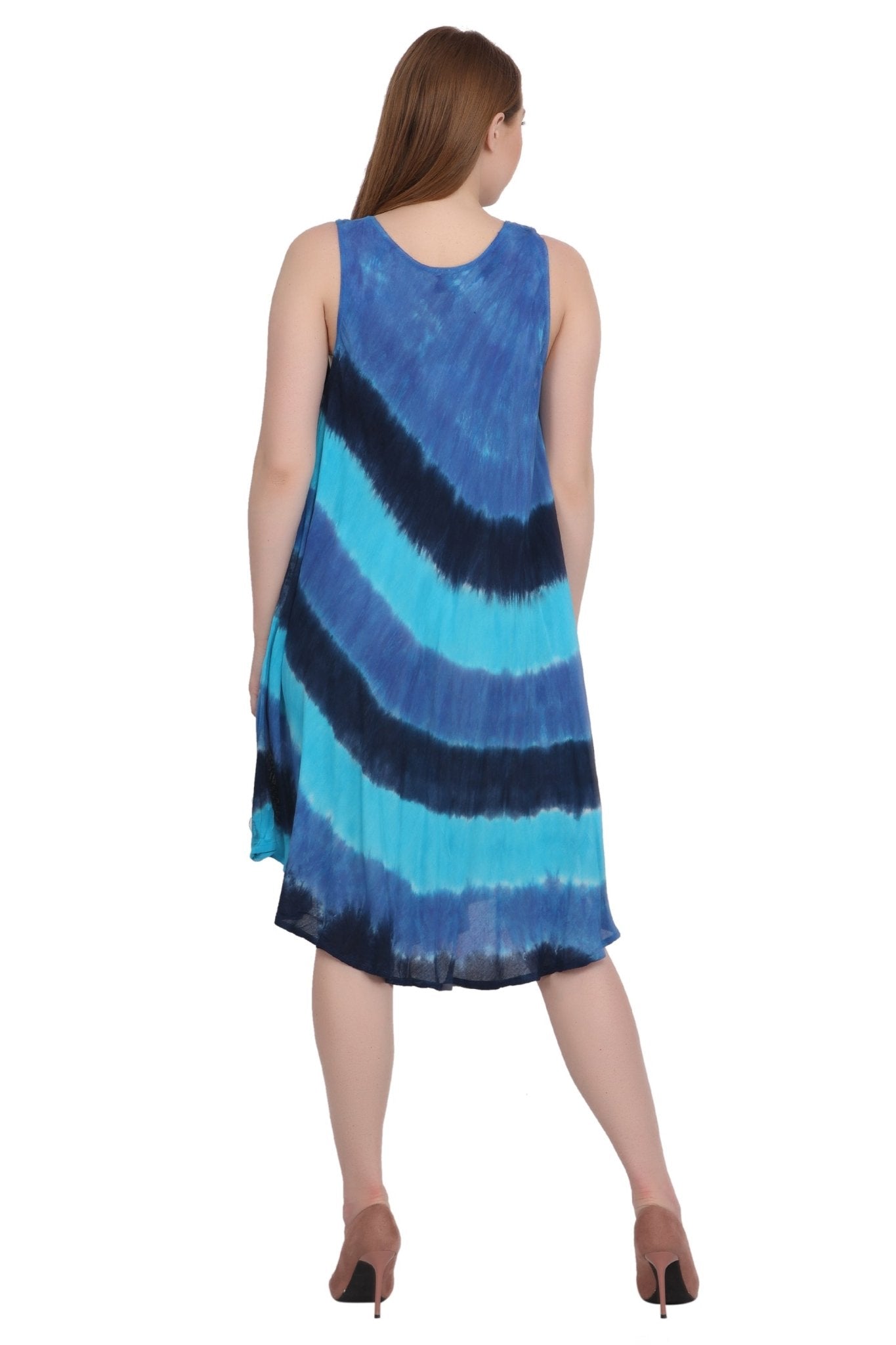 Tri-Color Tie Dye Dress 422213RR - Advance Apparels Inc