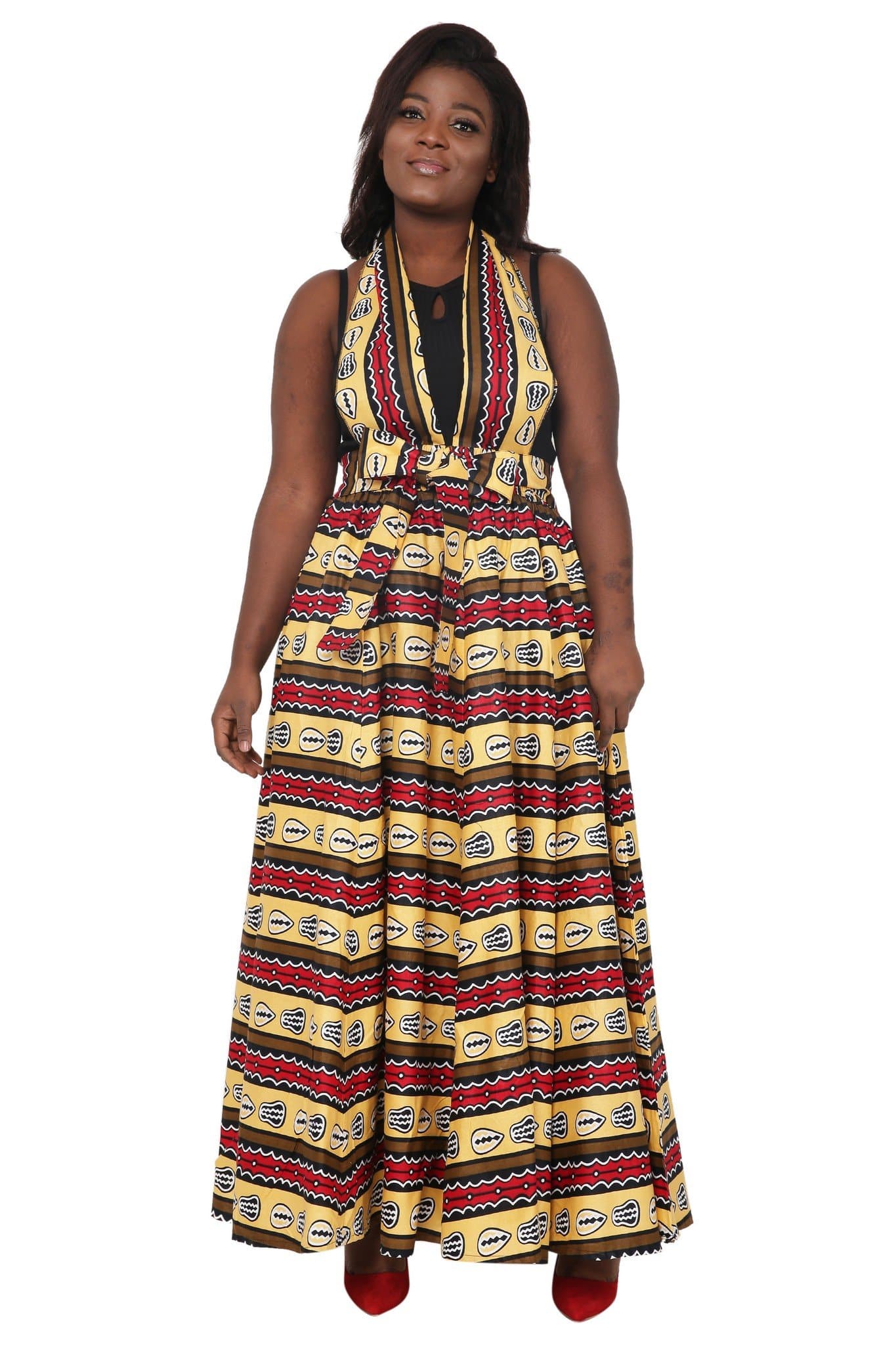 Tribal African Print Long Maxi Skirt Elastic Waist 16317-90 - Advance Apparels Inc