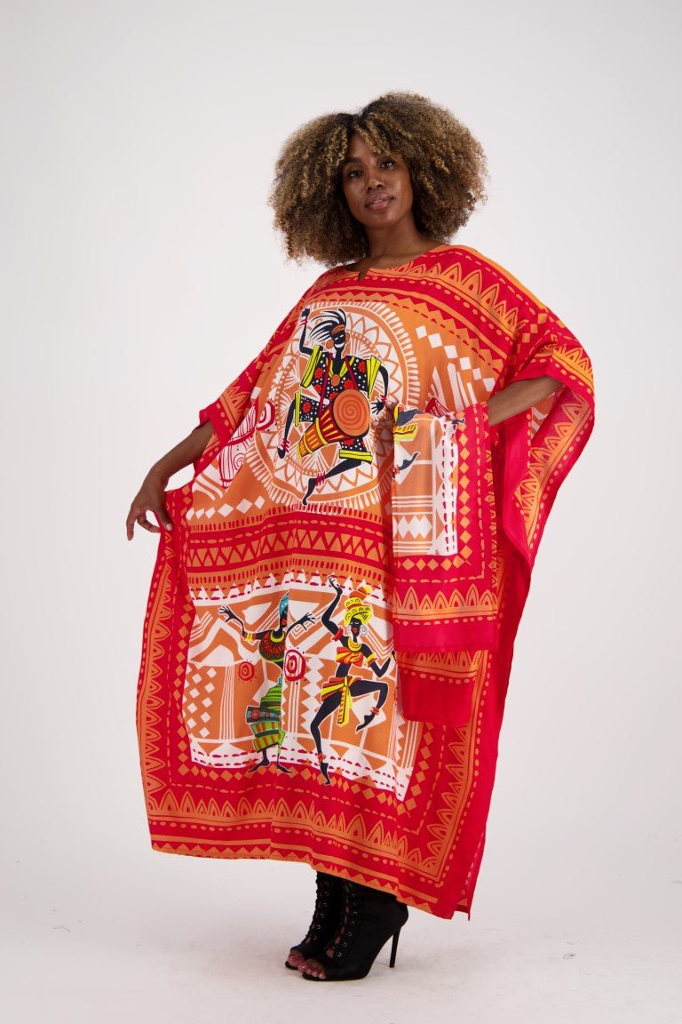 100 Rayon Tribal Print Kaftan African inspired Cover Up Advance Apparels Purple One Size Fits Most