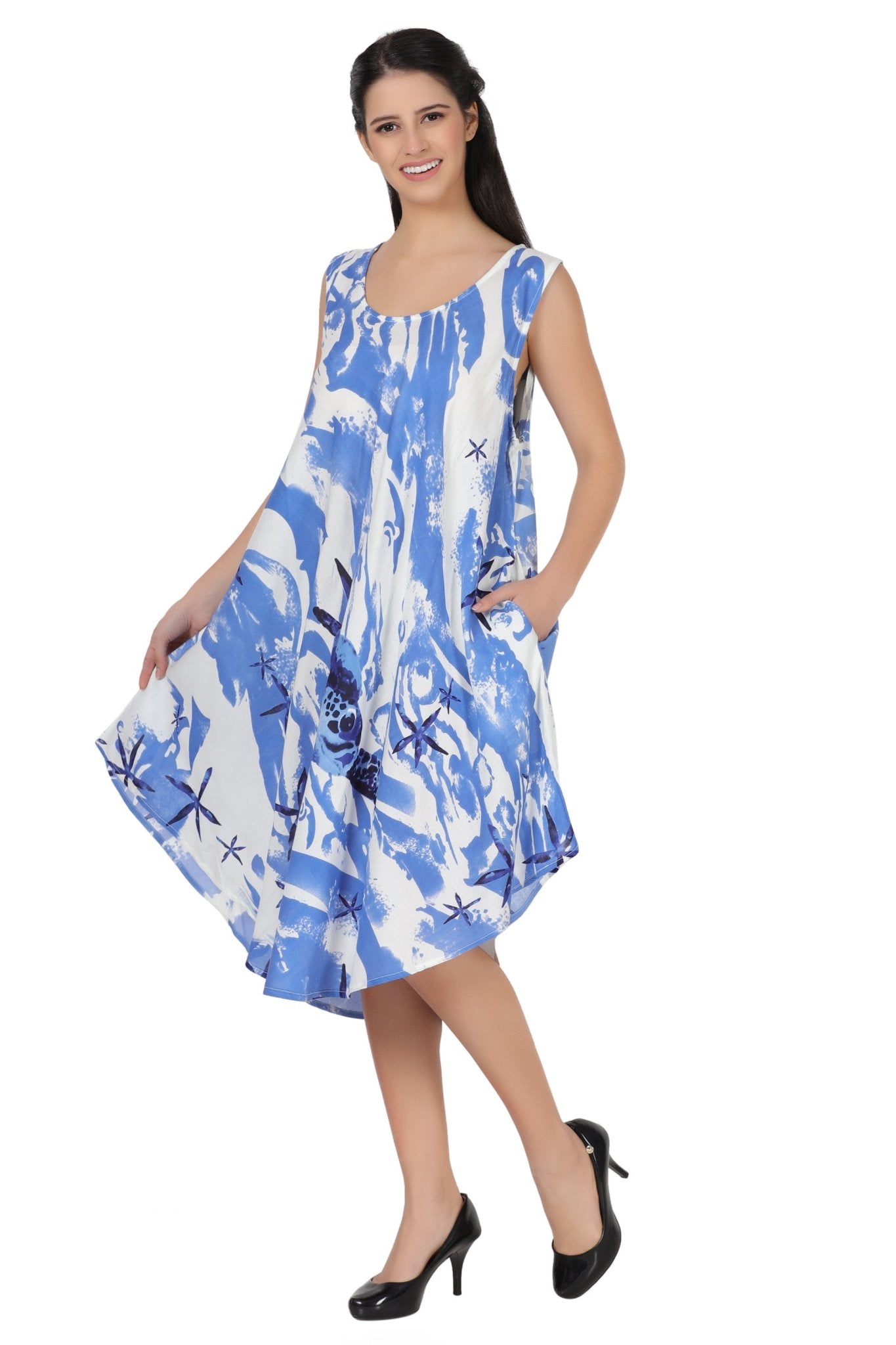 Turtle Print Beach Dress 422125 - Advance Apparels Inc
