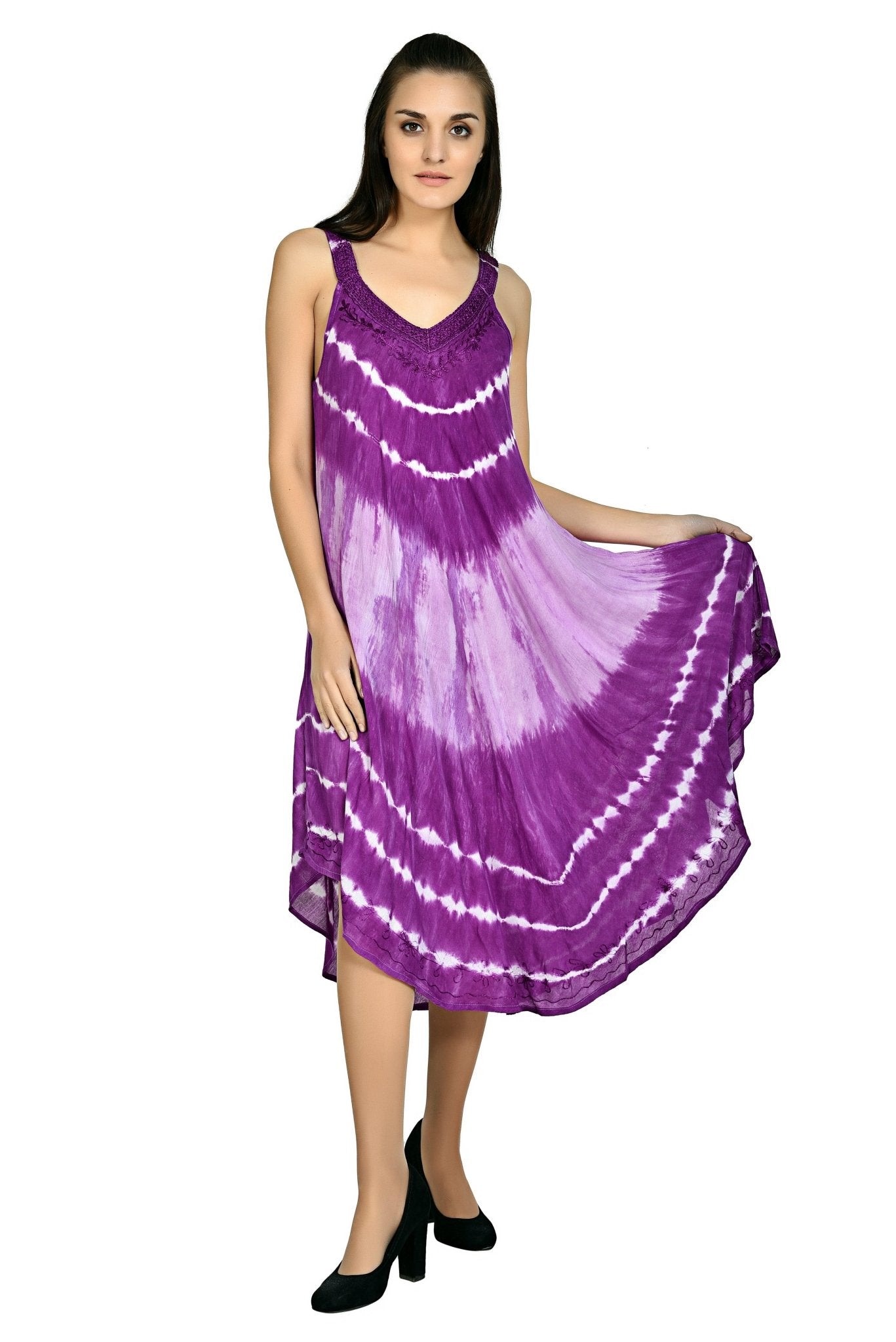 V-Neck Tie Dye Beach Dress 19320 / 20320 - Advance Apparels Inc