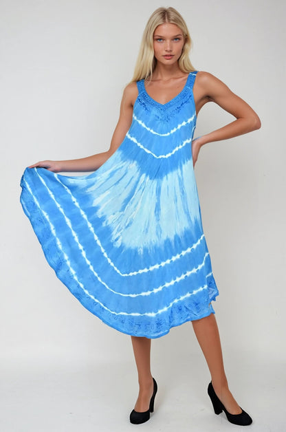 V - Neck Tie Dye Beach Dress 19320 / 20320 - Advance Apparels Inc