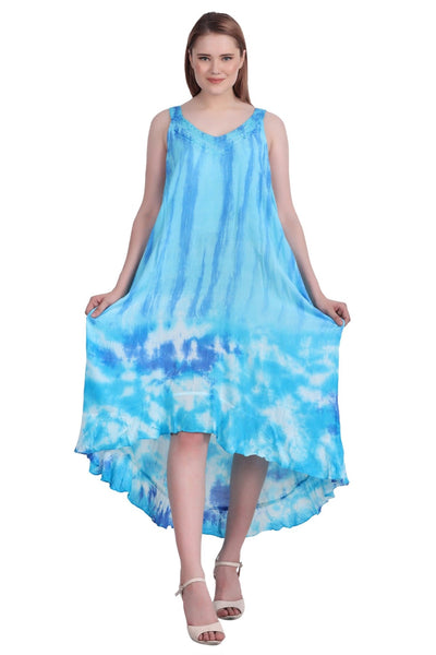 V-Neck Tie Dye Beach Dress w/ Pockets 482195CCT - Advance Apparels Inc