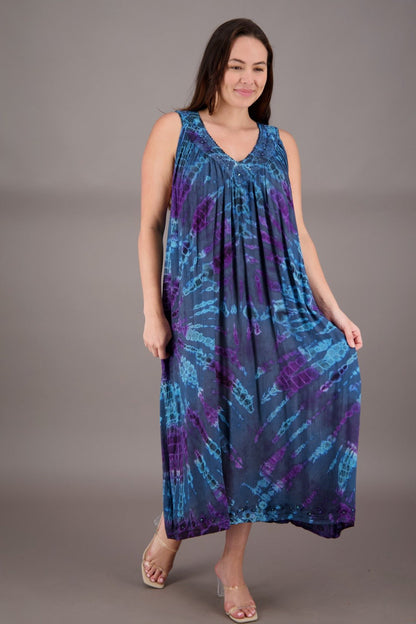 V - Neck Tie Dye Dress 24325 - Advance Apparels Inc