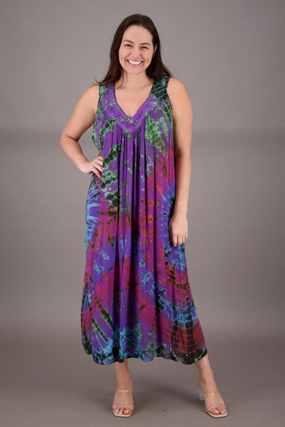 V - Neck Tie Dye Dress 24325 - Advance Apparels Inc