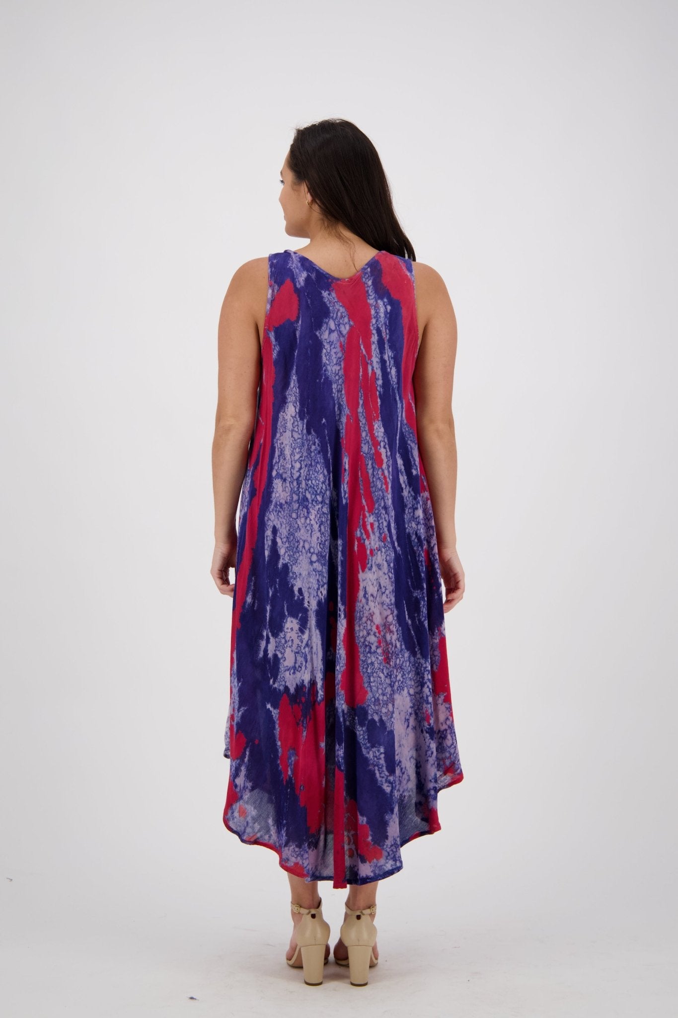 Washed Sleeveless Tie Dye Umbrella Dress 17806 - Advance Apparels Inc