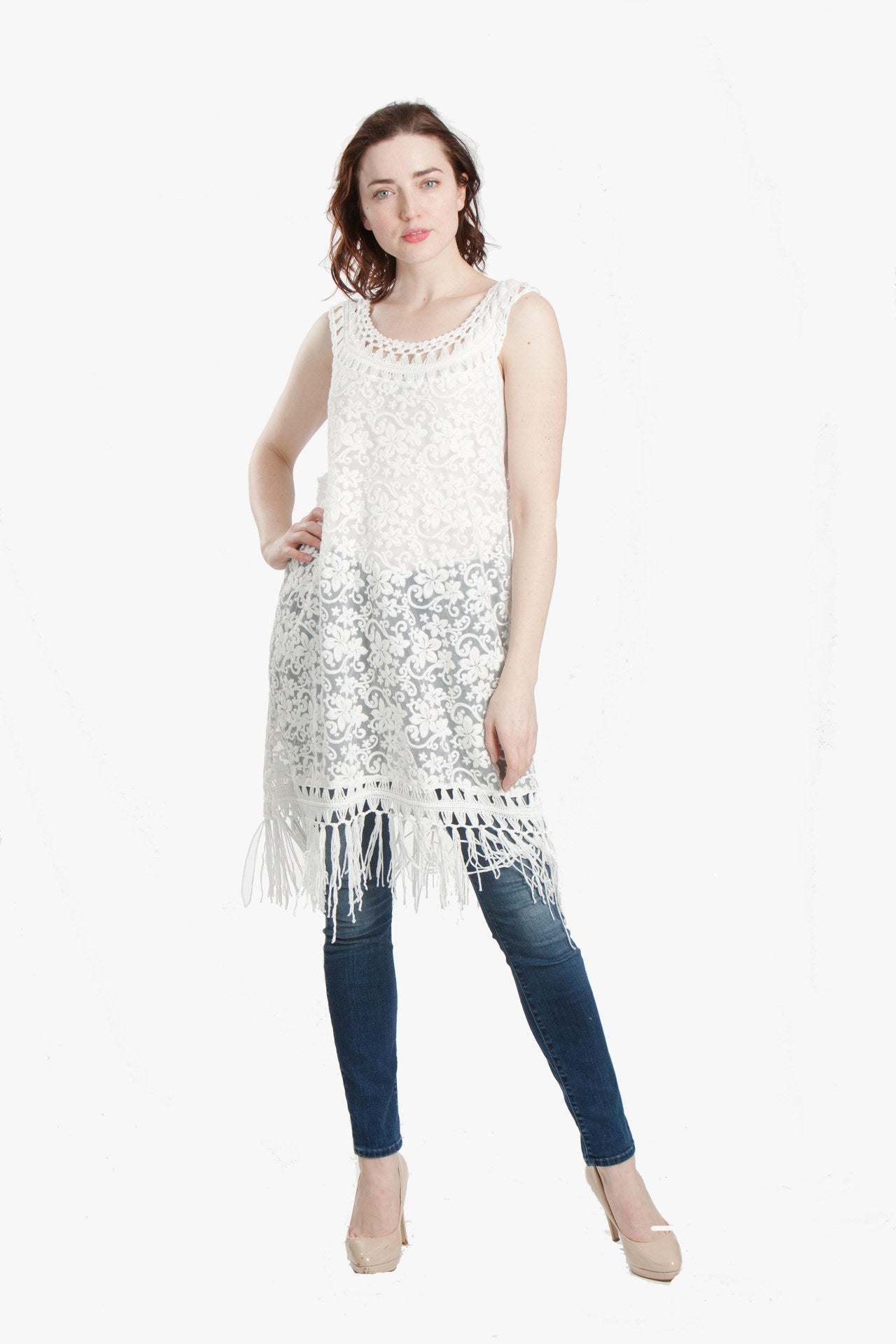 White Lace Cover - Up YD - 1038 - Advance Apparels Inc