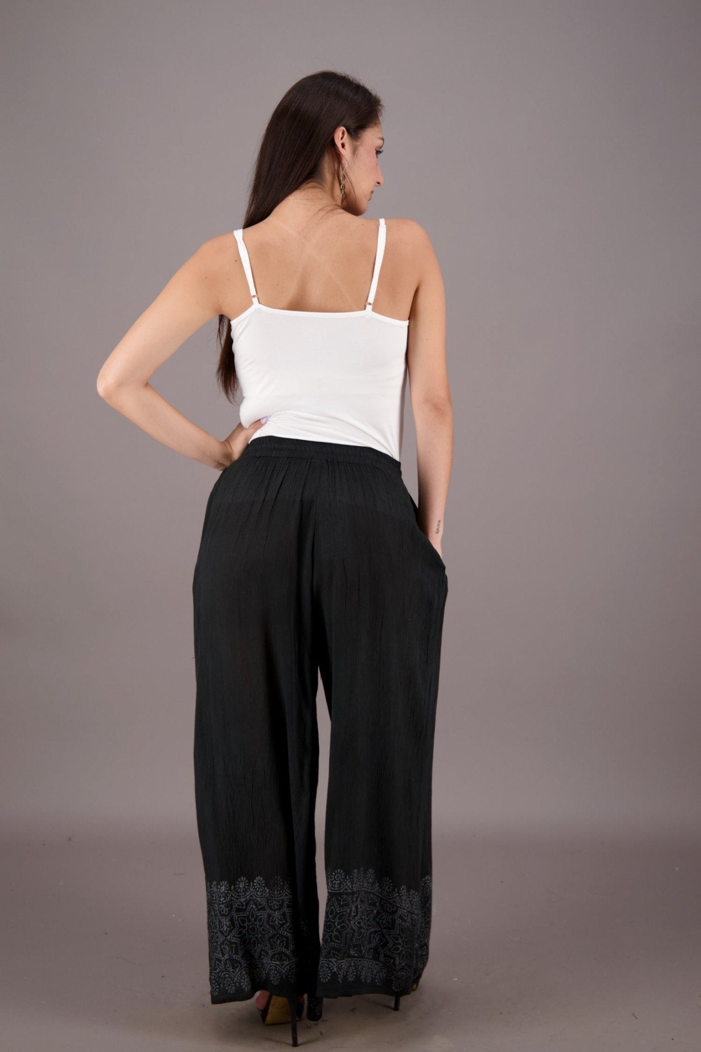 Wide Leg Dyed Trousers P941 - Advance Apparels Inc