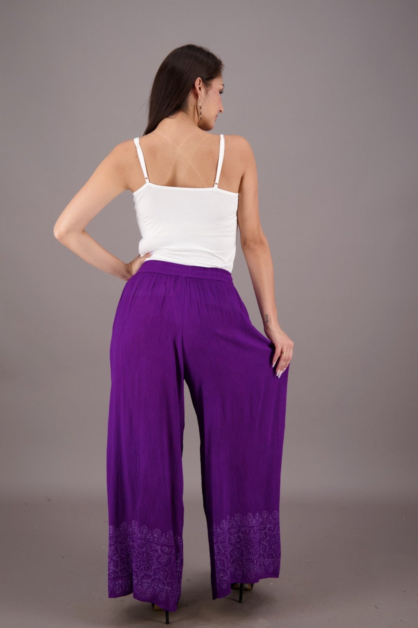 Wide Leg Dyed Trousers P941 - Advance Apparels Inc