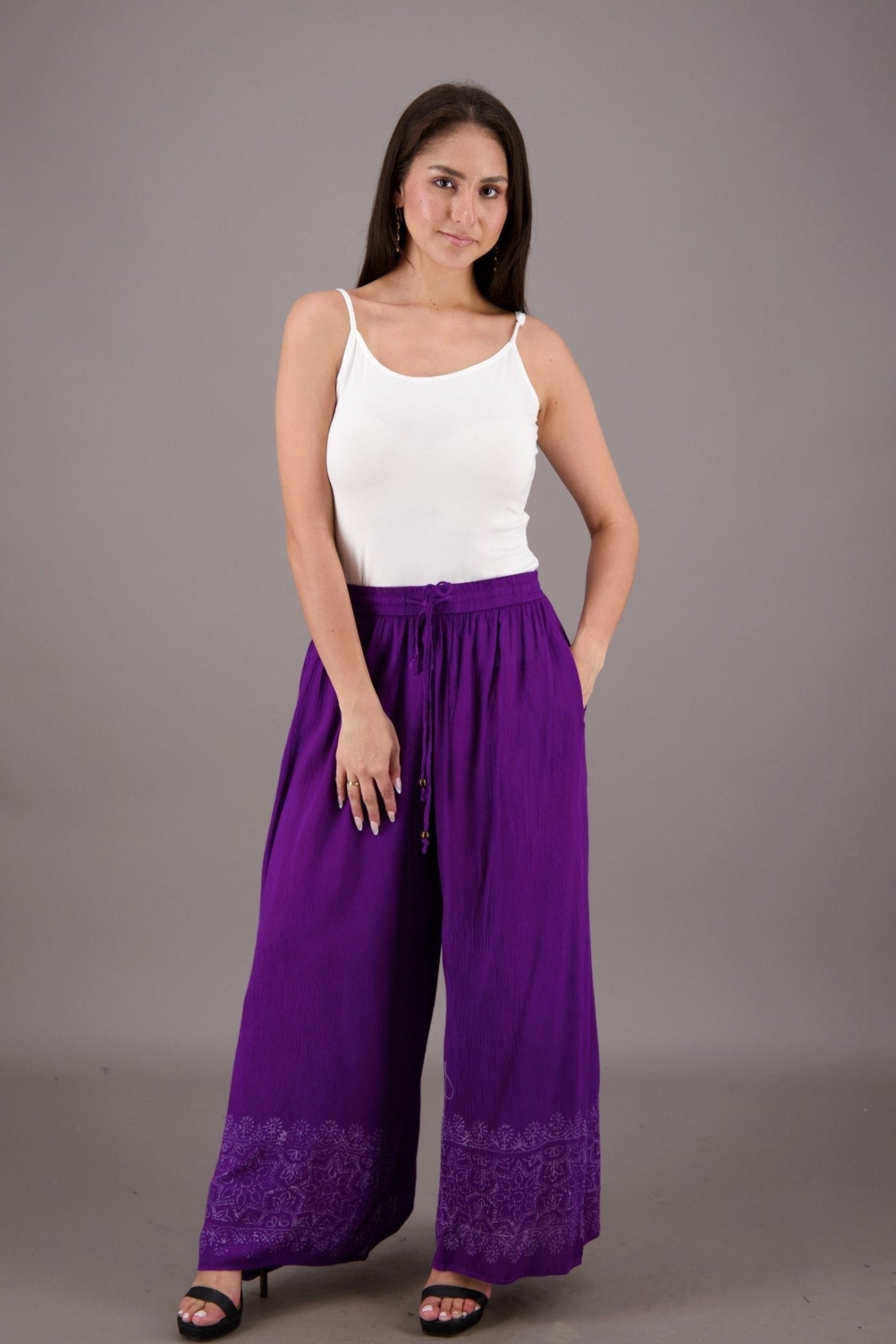 Wide Leg Dyed Trousers P941 - Advance Apparels Inc