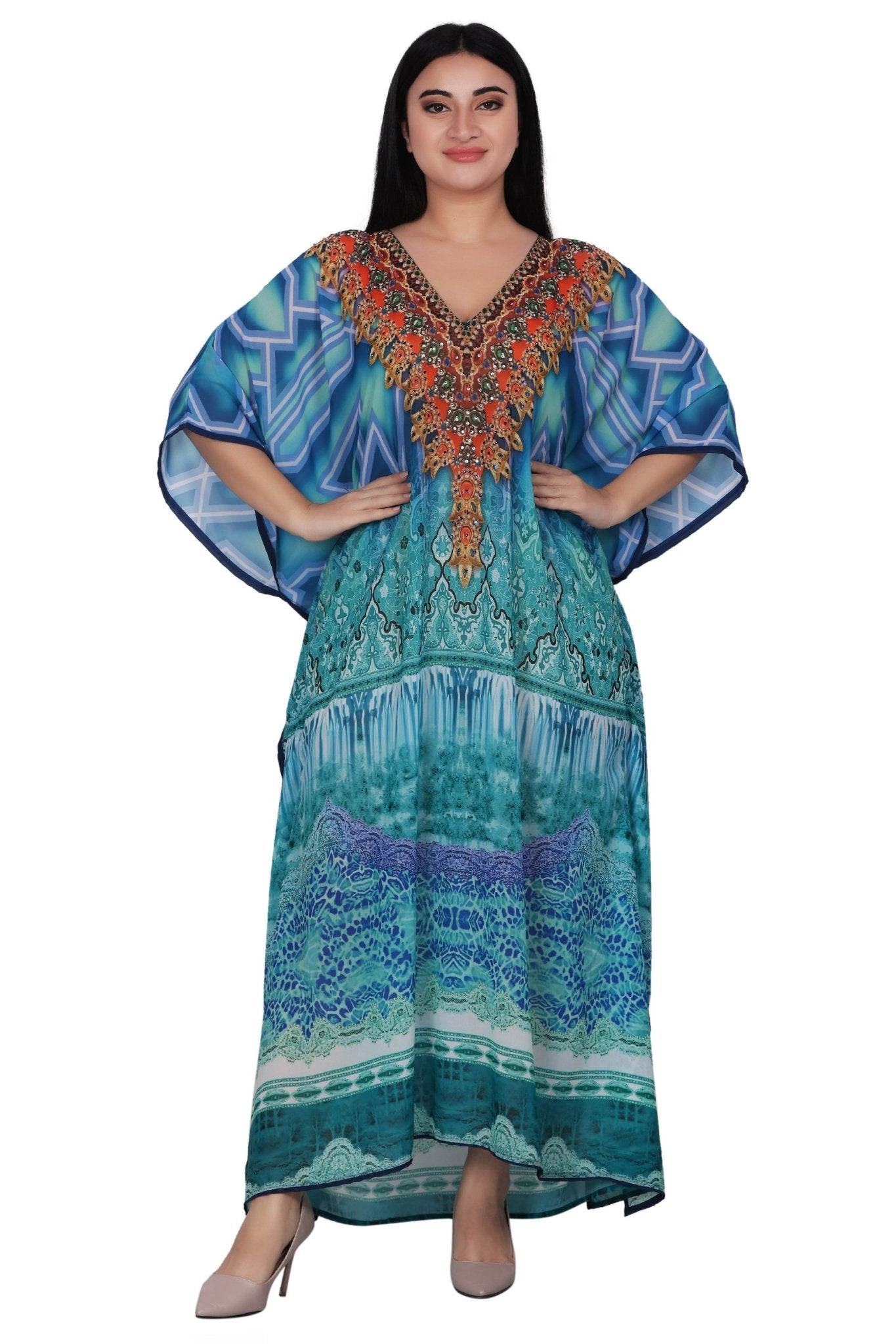 Womens Maxi Kaftan Cover Up PD9524 - Advance Apparels Inc