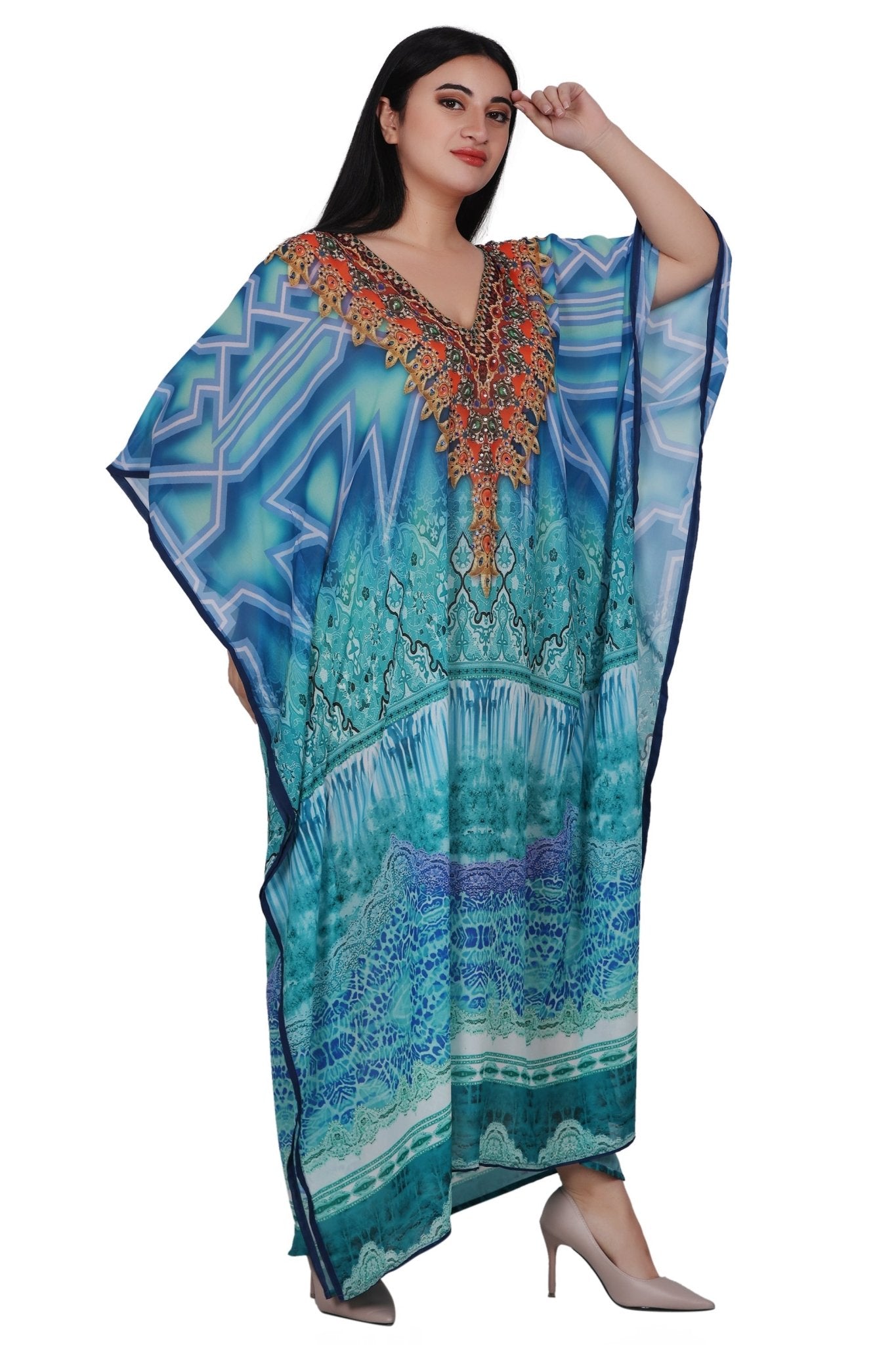 Womens Maxi Kaftan Cover Up PD9524 - Advance Apparels Inc