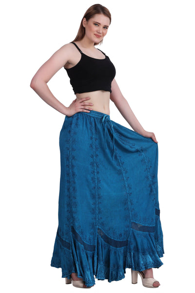 Acid Wash Skirt One Size 6 Colors 13225  - Advance Apparels Inc