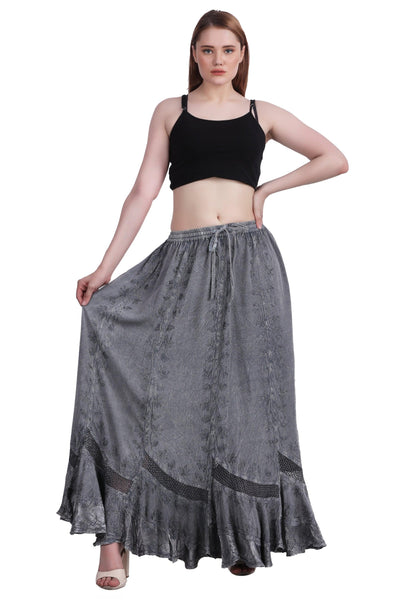Acid Wash Skirt One Size 6 Colors 13225  - Advance Apparels Inc