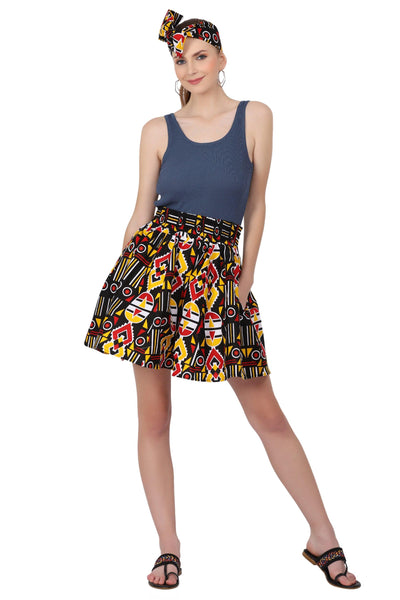 Short Length African Print Skirt One Size Fits Most 16412  - Advance Apparels Inc