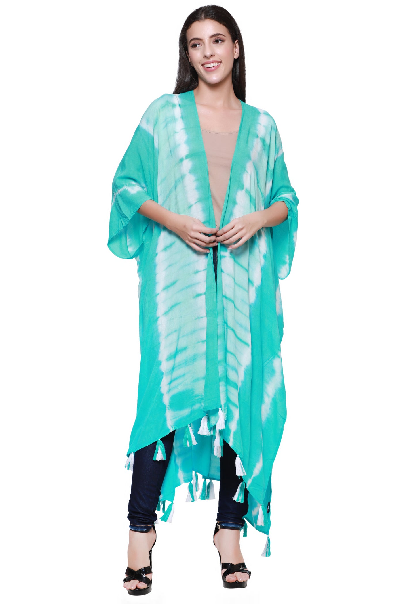 Tie Dye Beach Cover Up Kimono22030 - Advance Apparels Inc