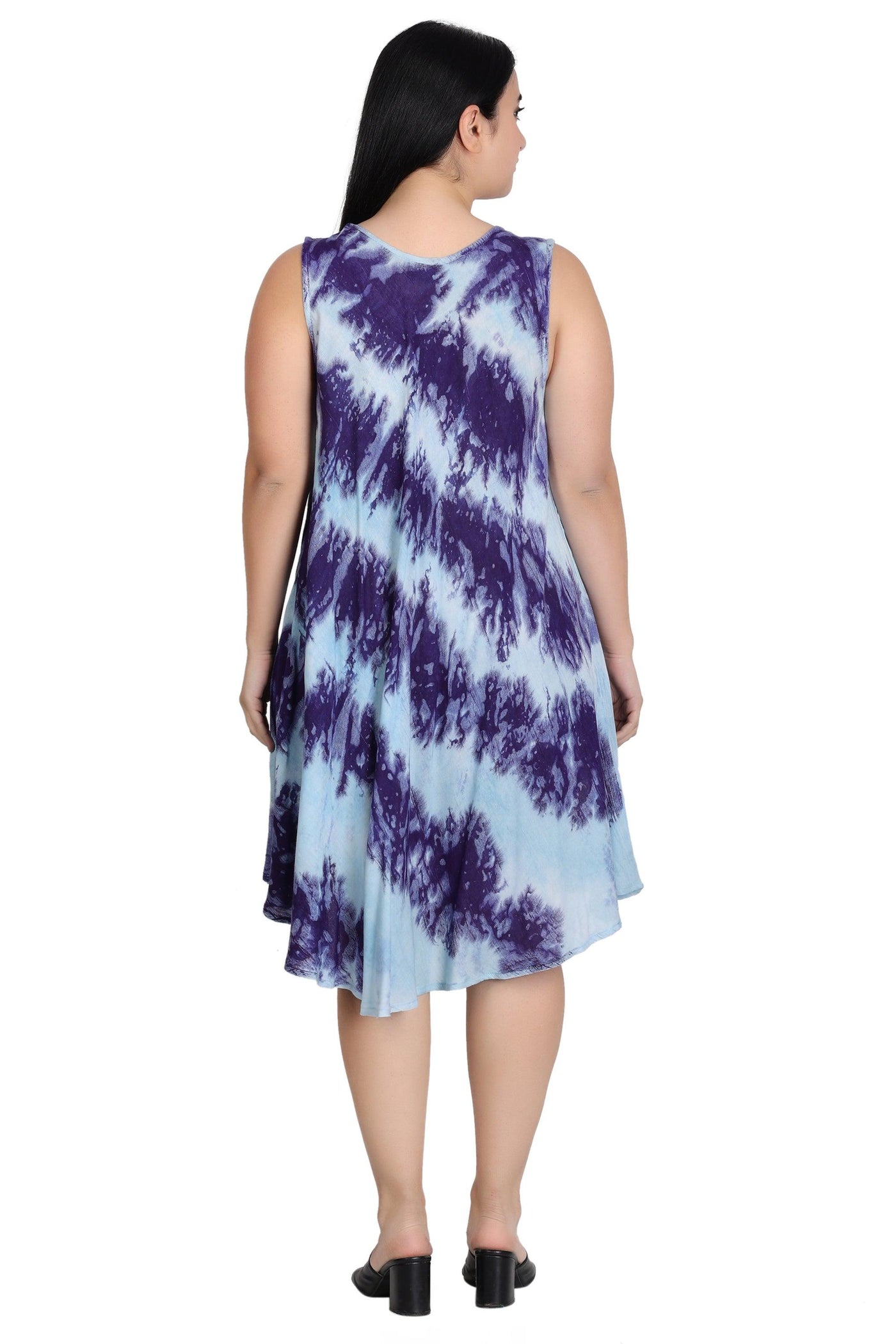 Sleeveless Fish Print Tie Dye Dress 362171R - Advance Apparels Inc