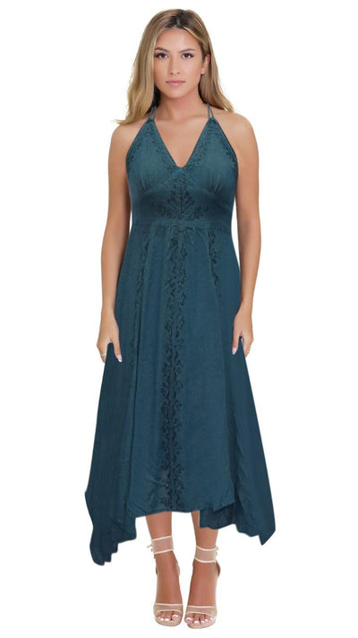 Elastic Back Acid Wash Dress (S/M-1X/2X) 4 Colors ADL-30332  - Advance Apparels Inc