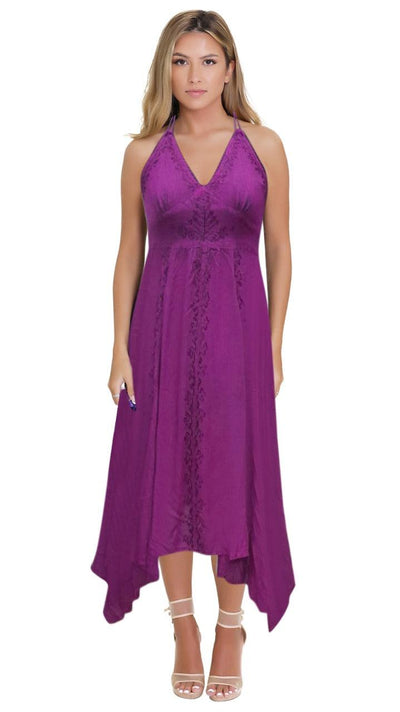 Elastic Back Acid Wash Dress (S/M-1X/2X) 4 Colors ADL-30332  - Advance Apparels Inc