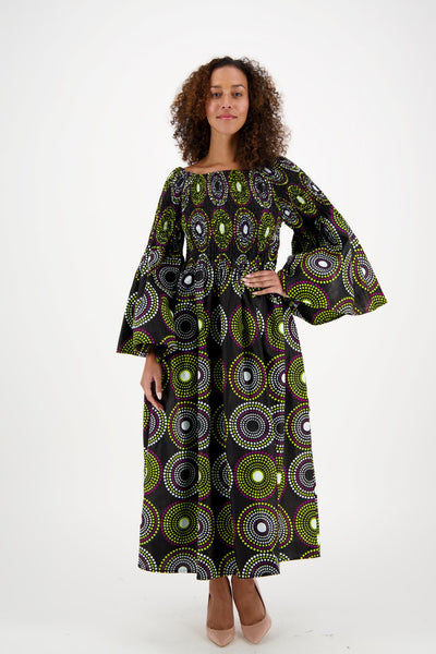 Off Shoulder African Print Maxi Dress 2190-422 - Advance Apparels Inc