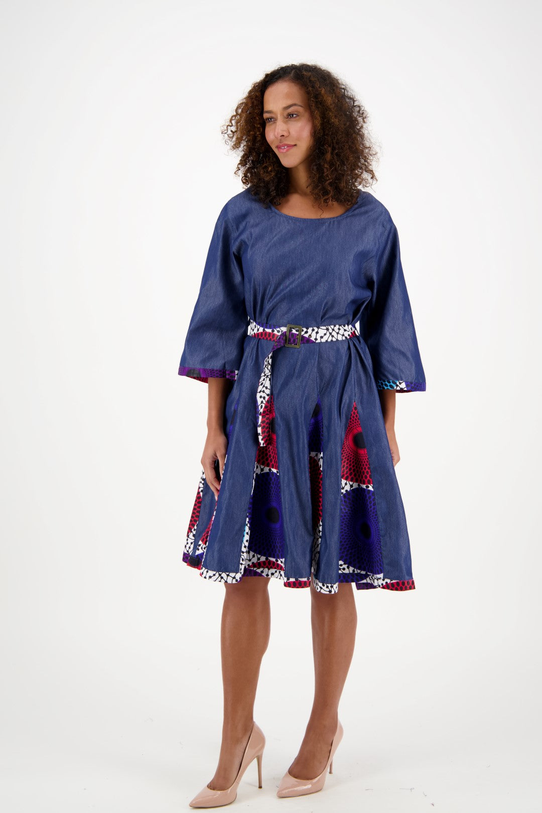 Mid-Length Ankara Print Long Sleeve Maxi Dress 2194 - Advance Apparels Inc
