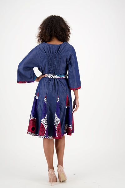 Mid-Length Ankara Print Long Sleeve Maxi Dress 2194 - Advance Apparels Inc