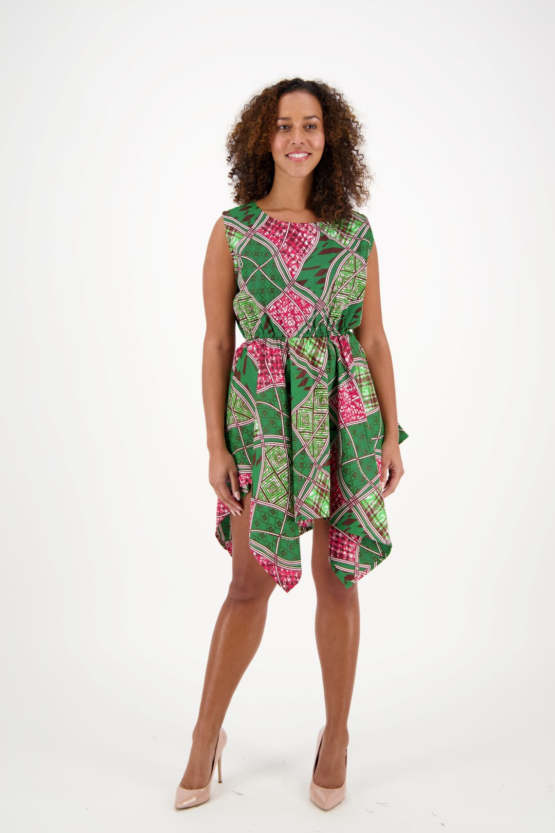 African Patch Print Sleeveless Dress 2182 - Advance Apparels Inc