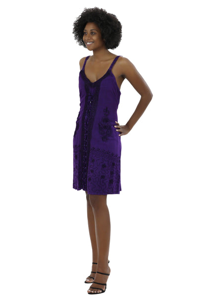 Adjustable Acid Wash Dress 1105  - Advance Apparels Inc