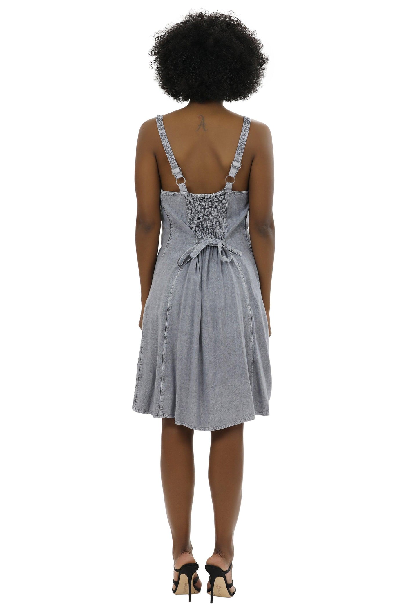 Adjustable Acid Wash Dress 1105  - Advance Apparels Inc