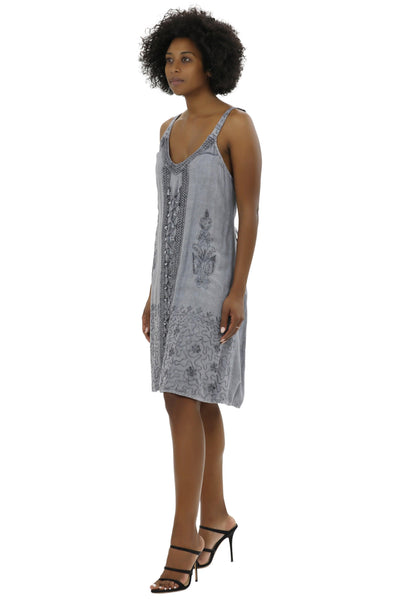 Adjustable Acid Wash Dress 1105  - Advance Apparels Inc