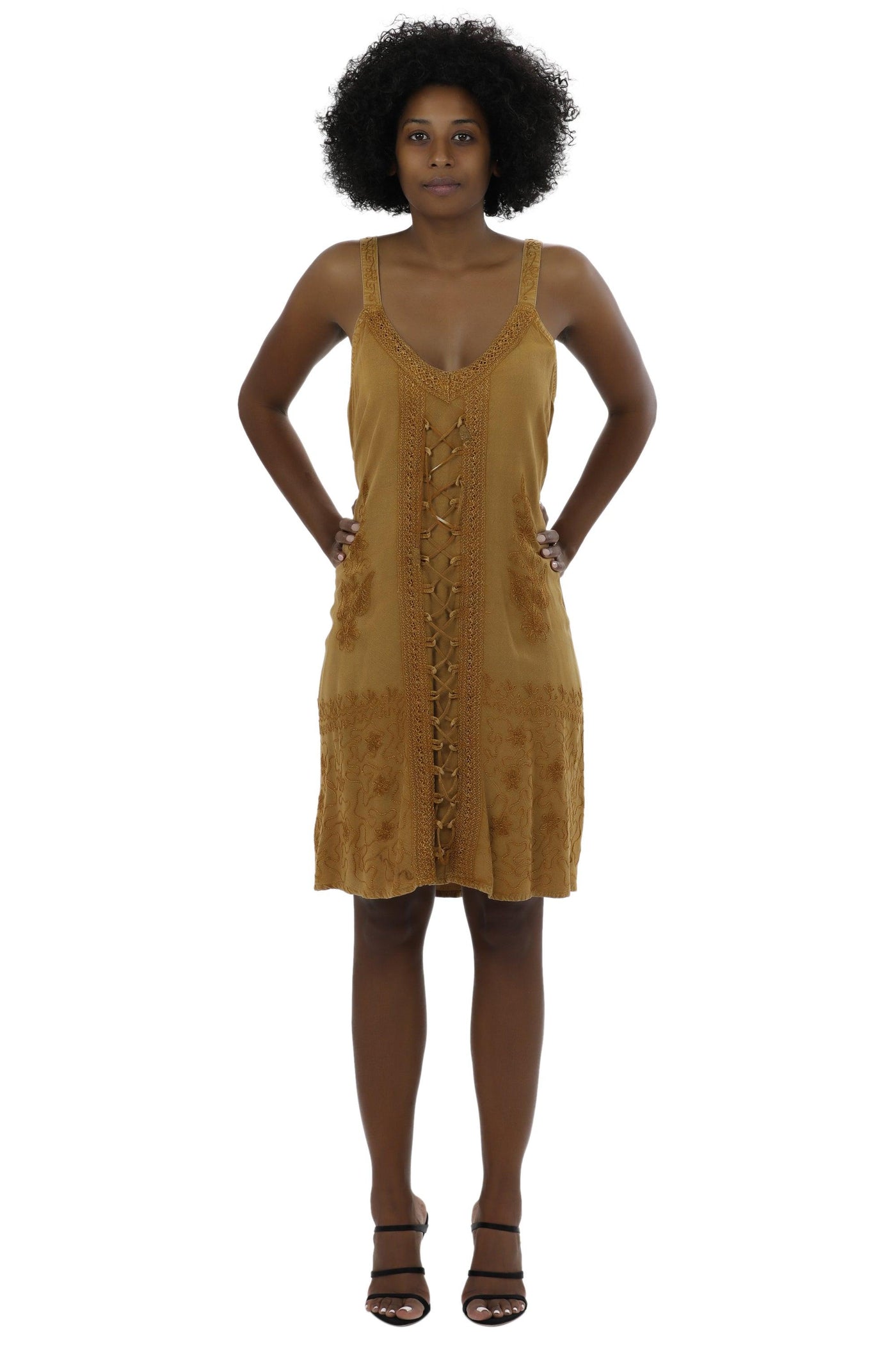 Adjustable Acid Wash Dress 1105  - Advance Apparels Inc