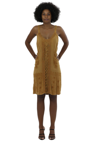 Adjustable Acid Wash Dress 1105  - Advance Apparels Inc