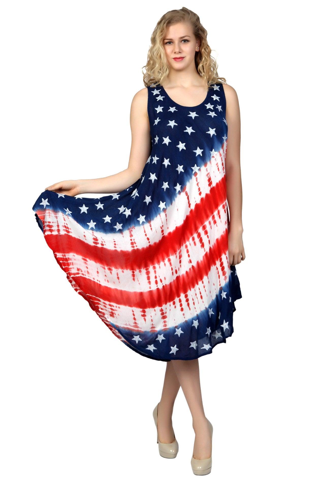 American Flag Inspired Dress 17144  - Advance Apparels Inc