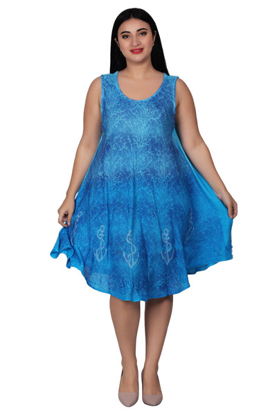 Anchor Block Print Double Dye Dress 362169R  - Advance Apparels Inc