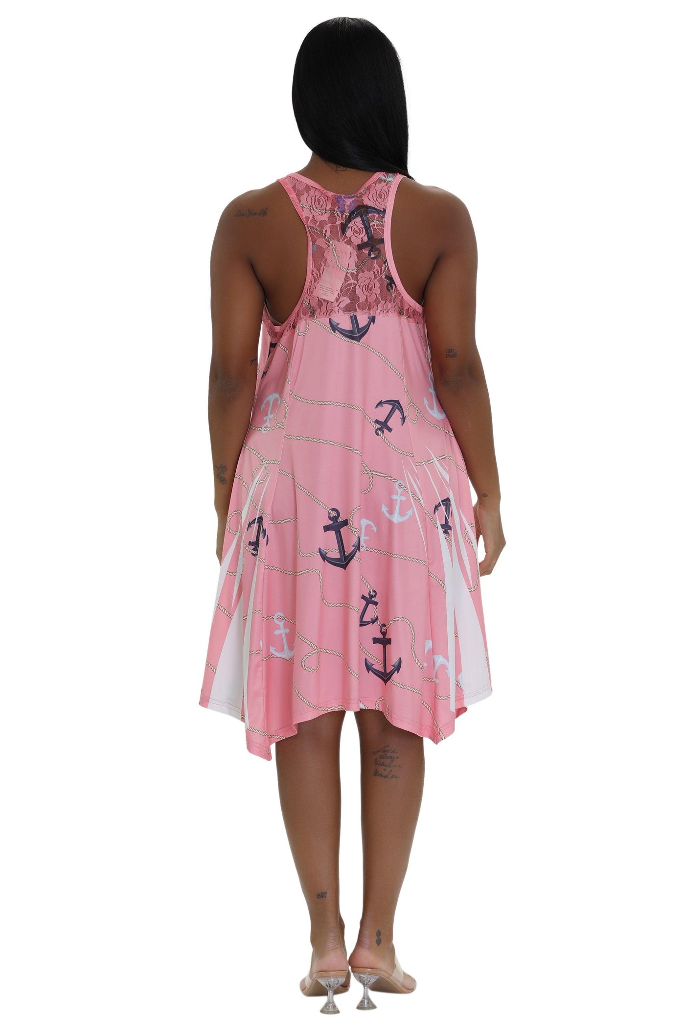 Anchor Print Beach Dress 21236  - Advance Apparels Inc